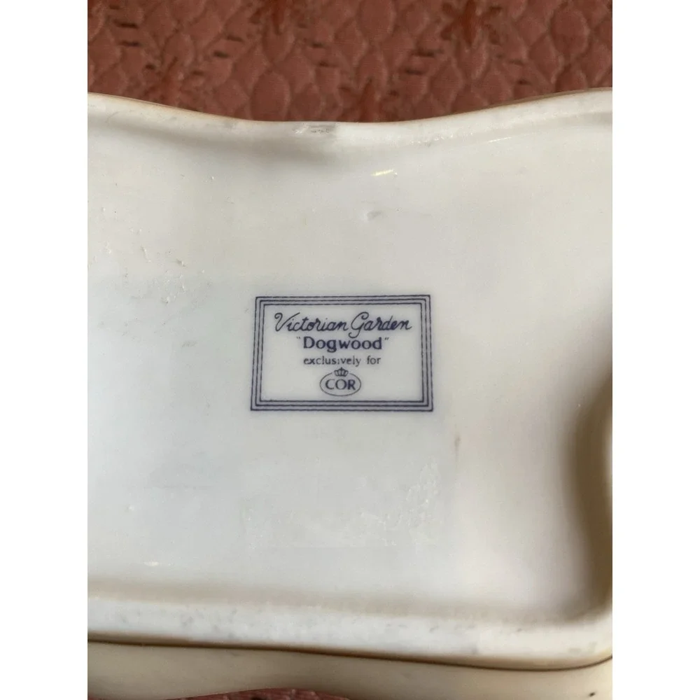 Victorian Garden Dogwood Porcelain Music Trinket Box For COR Japan Butterfly O2